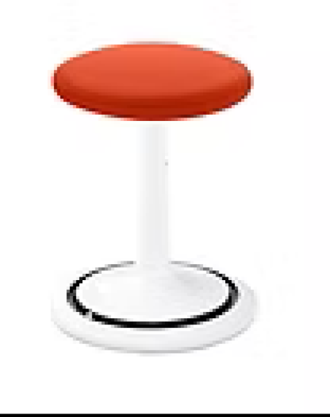 ONGO Classic Sitzhocker mit roter Sitzfläche HUT und weißem Gestell